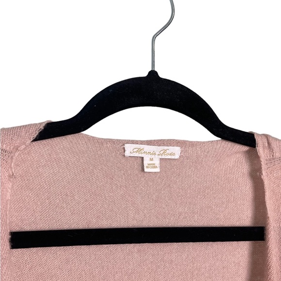 Minnie Rose Open Front Cashmere Sleeveless Cardigan Pink Size Medium - Picture 5 of 5